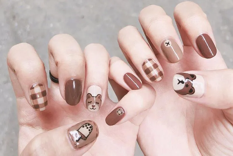 14 thiết kế nail màu nâu sữa khiến nàng mê mẩn