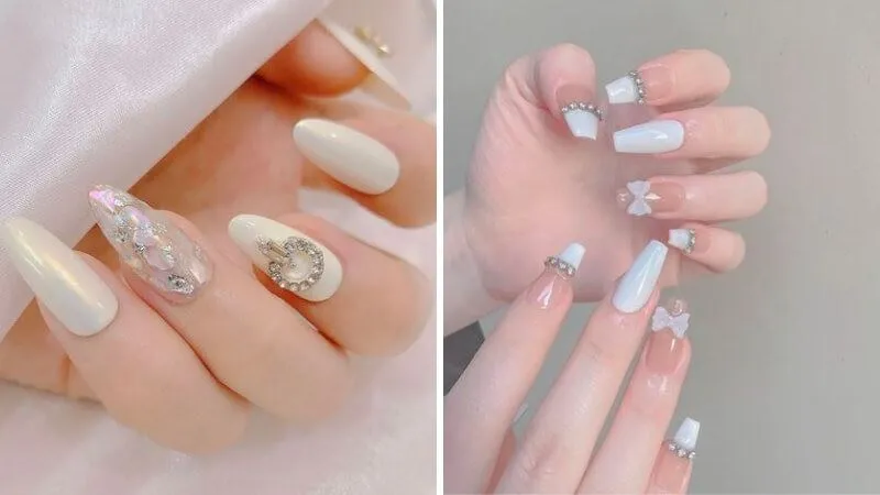 99+ mẫu nail màu trắng sữa thanh lịch mà thời thượng cho