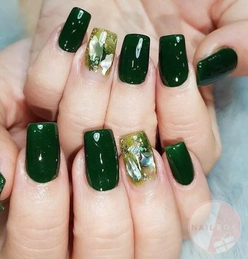 Bắt trend nail xanh rêu HOT HIT giới trẻ