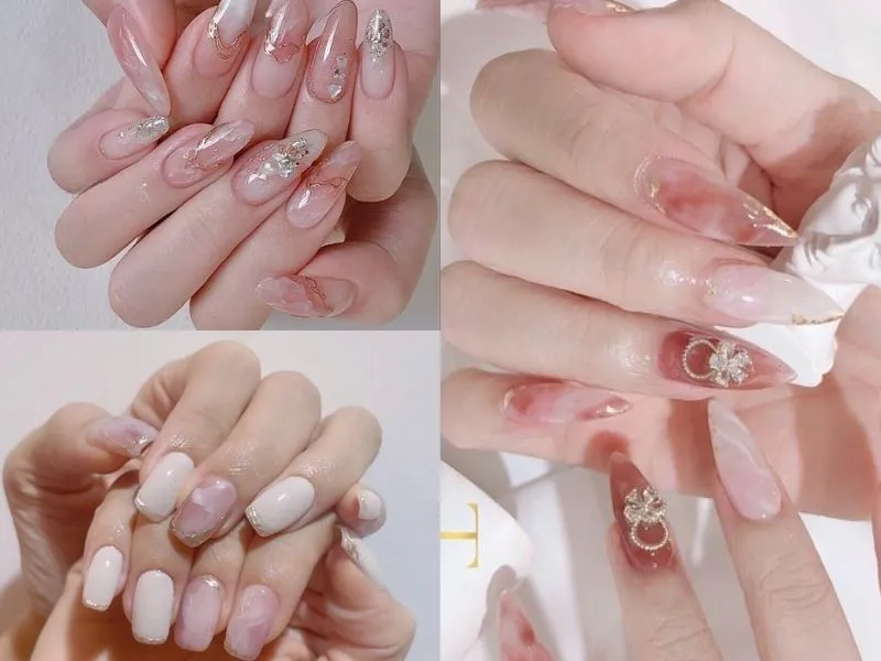 Đắm chìm trong ngọt ngào với 50+ mẫu nail màu hồng thạch ngất ngây