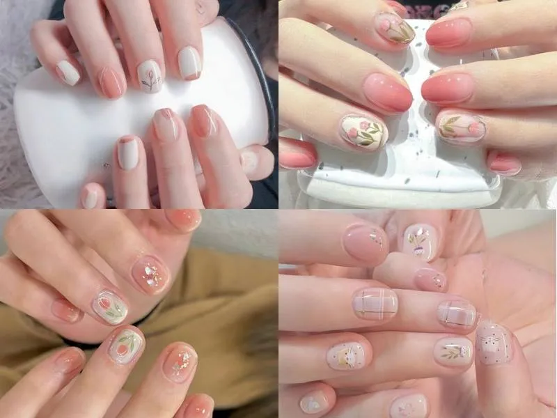 Đắm chìm trong ngọt ngào với 50+ mẫu nail màu hồng thạch ngất ngây