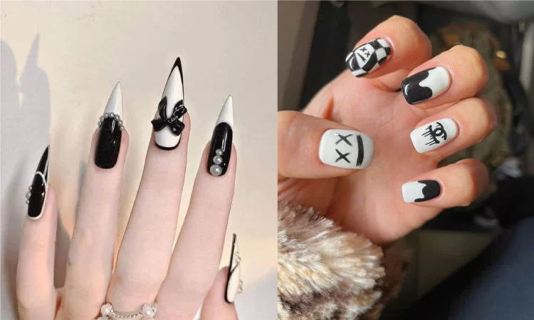 Giải mã sức hút bí ẩn từ mẫu nail đen trắng với phái đẹp