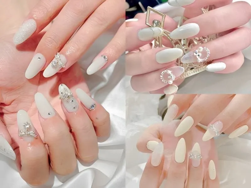 Gợi ý 20+ mẫu nail màu trắng đẹp – sang – tôn da giúp nàng tự tin