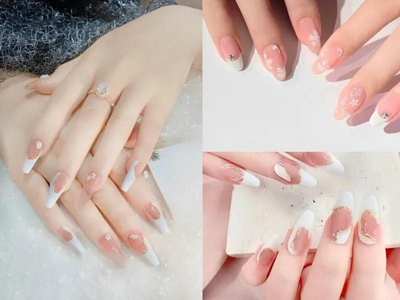 Gợi ý 20+ mẫu nail màu trắng đẹp – sang – tôn da giúp nàng tự tin