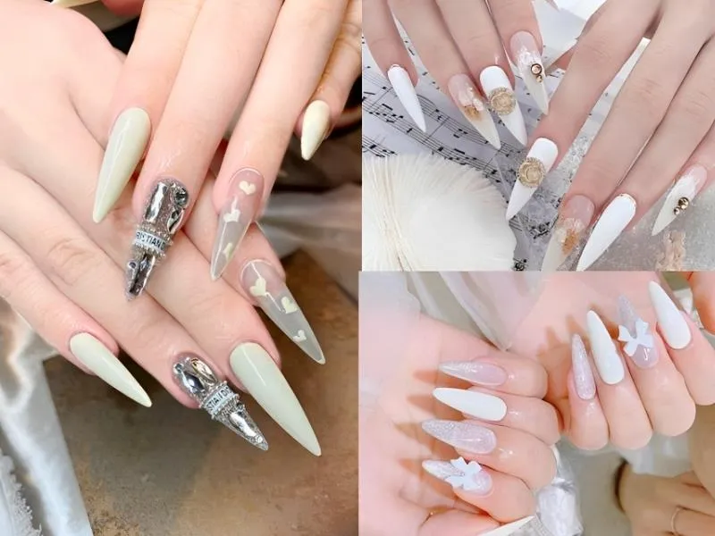 Gợi ý 20+ mẫu nail màu trắng đẹp – sang – tôn da giúp nàng tự tin