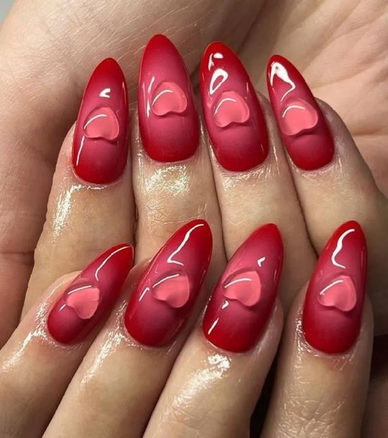 Gợi ý cho nàng hơn 20 mẫu nail màu đỏ mận sáng da