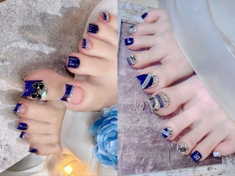 Khám phá các mẫu nail chân màu xanh dương đẹp mê hồn cho hè này