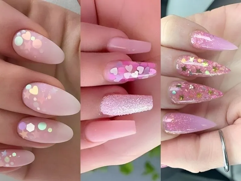 Mách nhỏ nàng 20 mẫu nail lấp lánh kim tuyến cực thu hút, kiêu sa