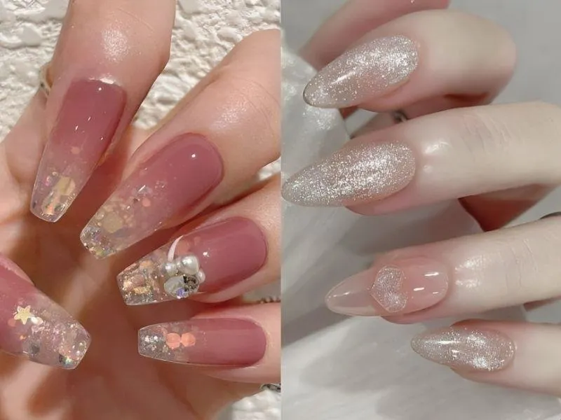 Mách nhỏ nàng 20 mẫu nail lấp lánh kim tuyến cực thu hút, kiêu sa