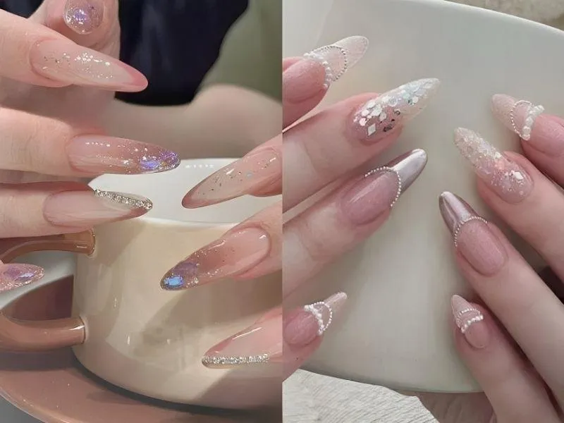 Mách nhỏ nàng 20 mẫu nail lấp lánh kim tuyến cực thu hút, kiêu sa