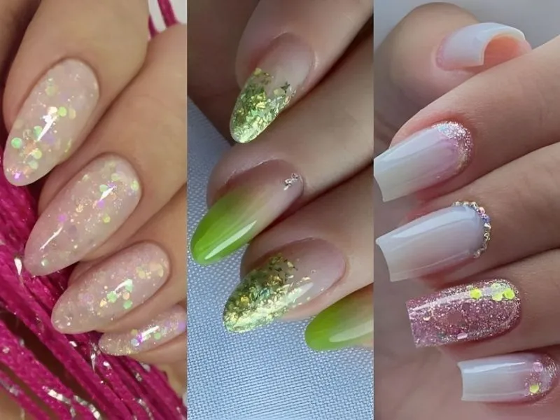 Mách nhỏ nàng 20 mẫu nail lấp lánh kim tuyến cực thu hút, kiêu sa