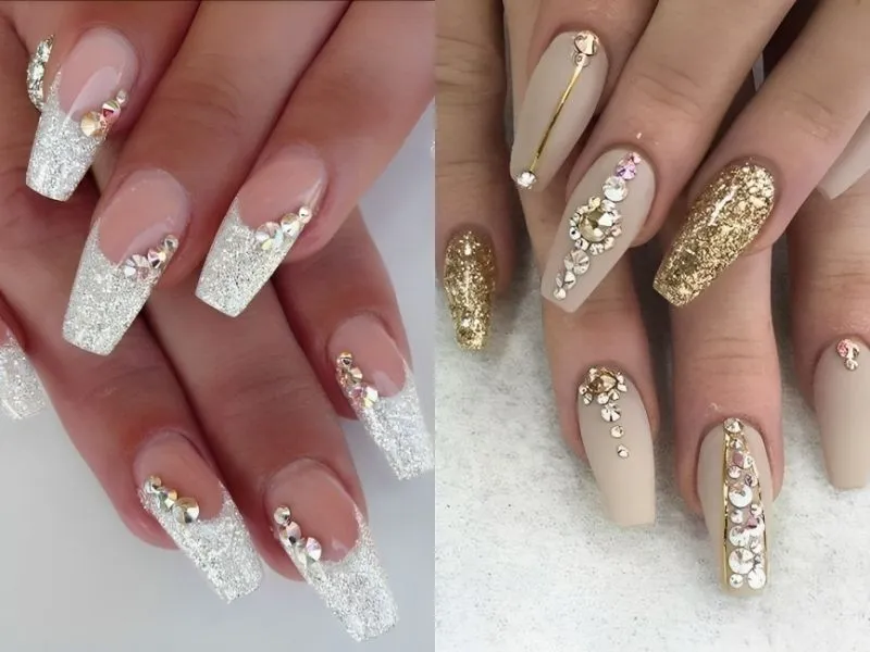 Mách nhỏ nàng 20 mẫu nail lấp lánh kim tuyến cực thu hút, kiêu sa