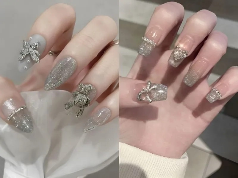 Mách nhỏ nàng 20 mẫu nail lấp lánh kim tuyến cực thu hút, kiêu sa