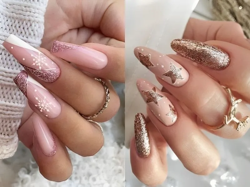 Mách nhỏ nàng 20 mẫu nail lấp lánh kim tuyến cực thu hút, kiêu sa