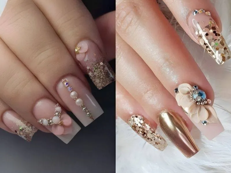 Mách nhỏ nàng 20 mẫu nail lấp lánh kim tuyến cực thu hút, kiêu sa