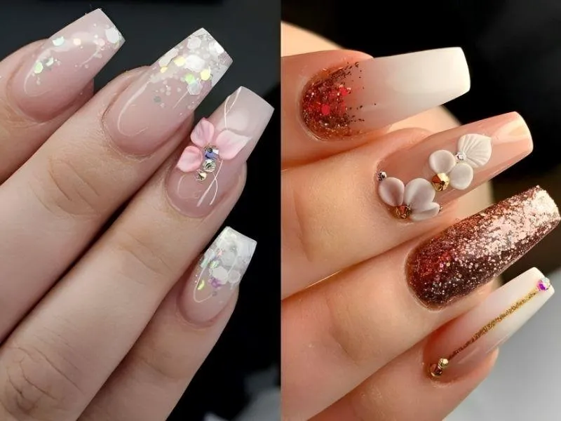 Mách nhỏ nàng 20 mẫu nail lấp lánh kim tuyến cực thu hút, kiêu sa