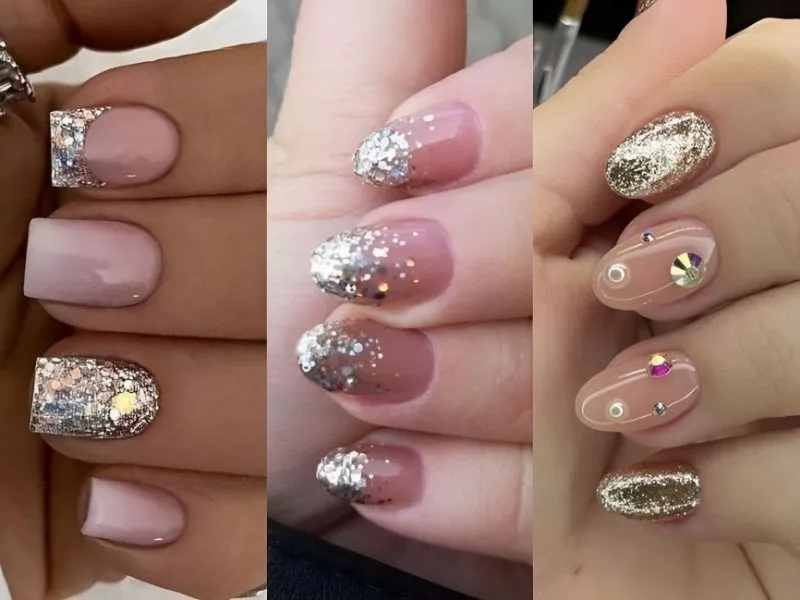 Mách nhỏ nàng 20 mẫu nail lấp lánh kim tuyến cực thu hút, kiêu sa