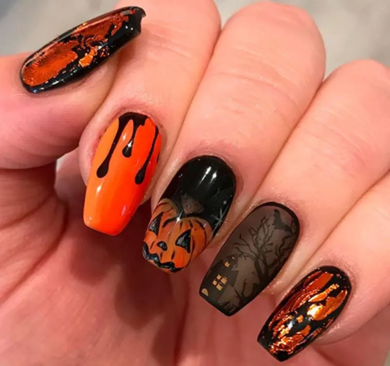 Mẫu nail Halloween ma mị và quyến rũ