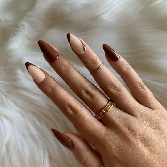 Mẫu nail màu nâu đơn giản- sự lựa chọn cho cô nàng thanh lịch