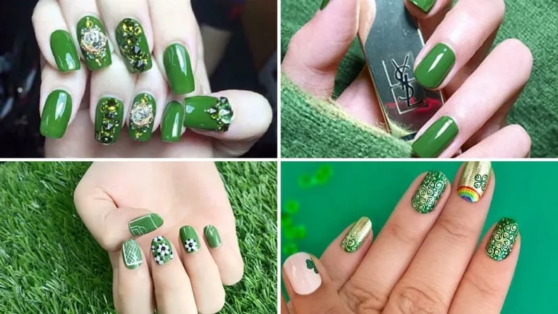 Mẫu nail xanh lá cho ngày hè từ dịu dàng đến cá tính