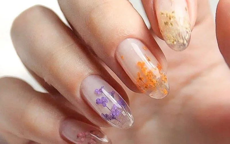 Nail ẩn hoa khô là gì? Các loại hoa khô nào phổ biến cho nail art?