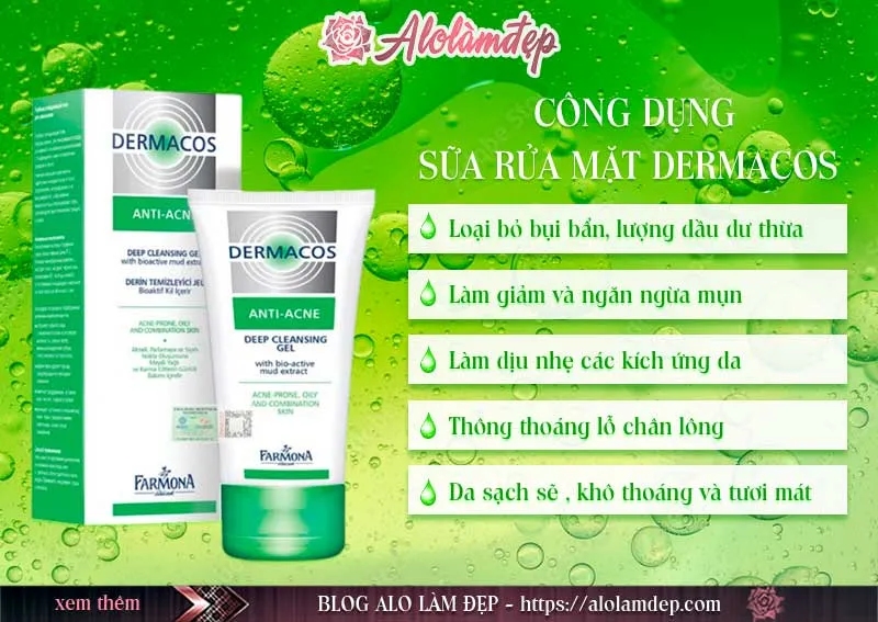 Review sữa rửa mặt Dermacos thần dược cho da dầu mụn