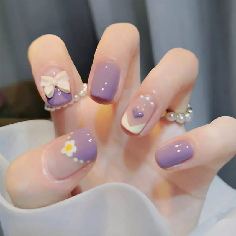 Thử ngay 5 mẫu nail ombre tím thịnh hành trong hè này