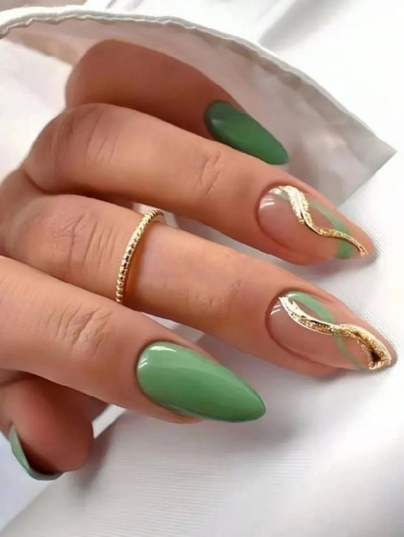 Tổng hợp các mẫu nail màu xanh lá cực hút mắt thêm sành điệu