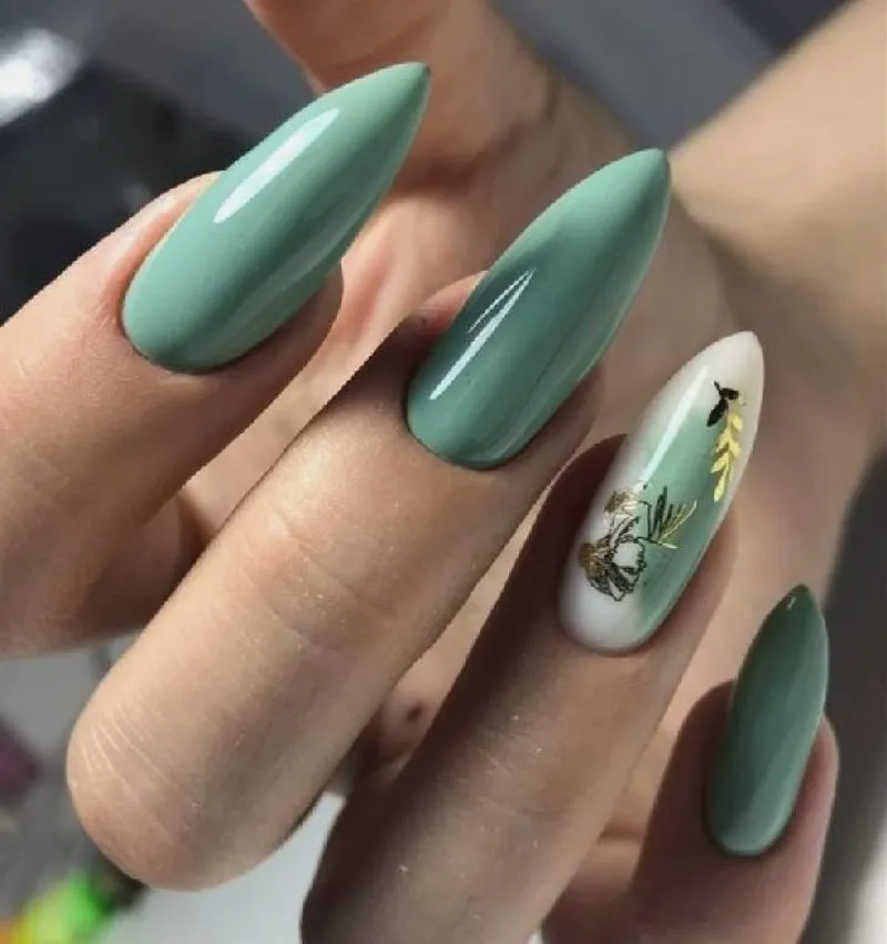 Tổng hợp các mẫu nail màu xanh lá cực hút mắt thêm sành điệu