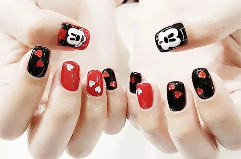 Top 12 mẫu nail chuột mickey đơn giản mà xinh tự vẽ tại nhà