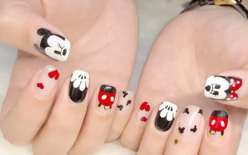 Top 12 mẫu nail chuột mickey đơn giản mà xinh tự vẽ tại nhà