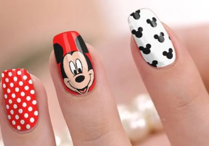 Top 12 mẫu nail chuột mickey đơn giản mà xinh tự vẽ tại nhà