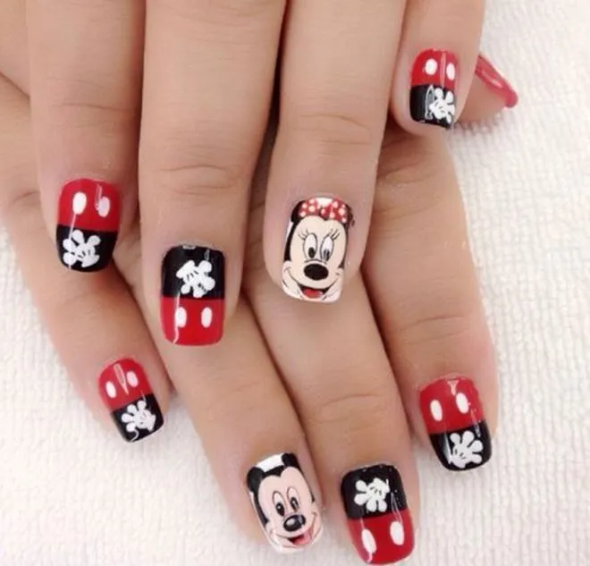 Top 12 mẫu nail chuột mickey đơn giản mà xinh tự vẽ tại nhà