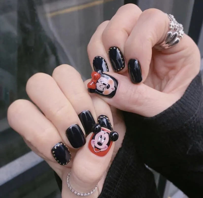 Top 12 mẫu nail chuột mickey đơn giản mà xinh tự vẽ tại nhà