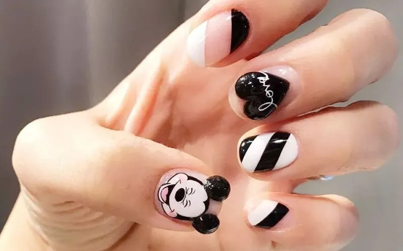 Top 12 mẫu nail chuột mickey đơn giản mà xinh tự vẽ tại nhà