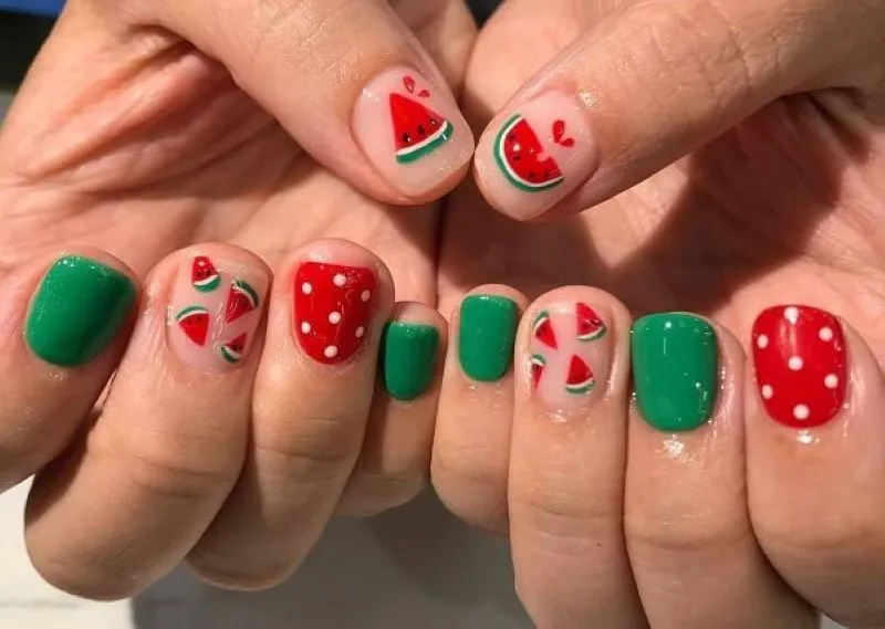 Top 15 mẫu nail dưa hấu đẹp, nổi bật được ưa chuộng nhất hiện nay