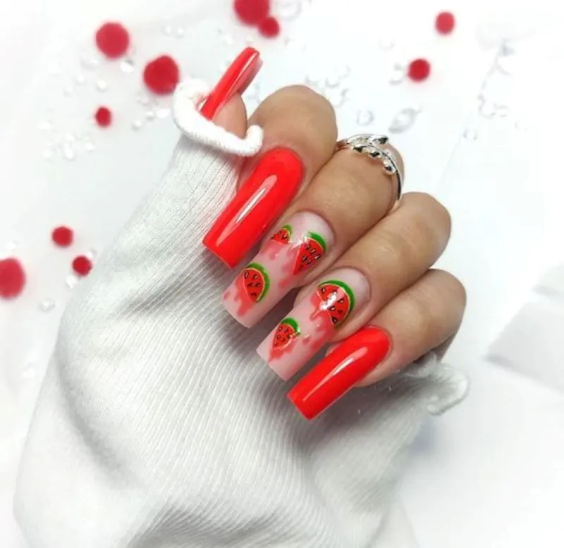 Top 15 mẫu nail dưa hấu đẹp, nổi bật được ưa chuộng nhất hiện nay