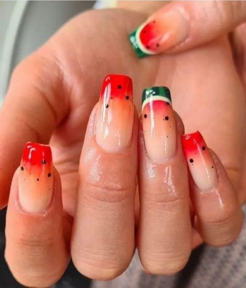 Top 15 mẫu nail dưa hấu đẹp, nổi bật được ưa chuộng nhất hiện nay