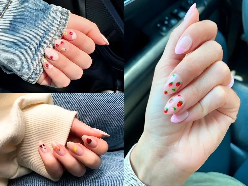 Trọn bộ nail dâu tây quyến rũ mọi ánh nhìn